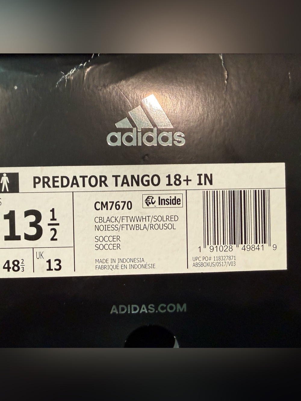 adidas Black and White Soccer Socks - Predator Tango 18+size13.5 new